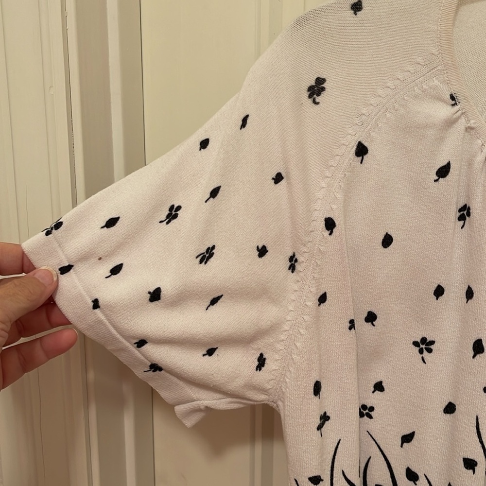 CD Daniels Black & White Short Sleeve Sweater Women’s Size 1X gradating pattern - Picture 3 of 8